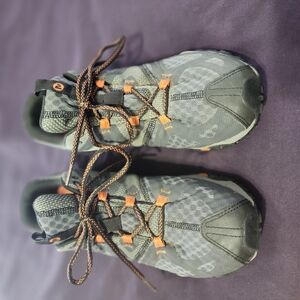 Merrell Gray and Orange Hiking Shoes Mens 10.5